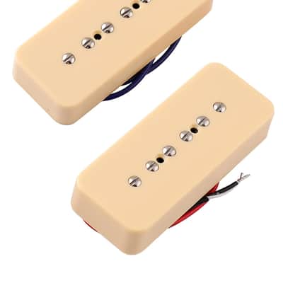 P90 Soapbar Pickup Bridge And Neck Single Coil Pickups Set For Electric Guitar Parts Replacement Cream. image 6