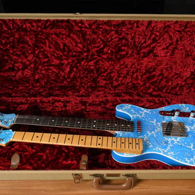 Crook Telecaster Blue Sparkle Paisley Two Necks both Maple and Rosewood Option image 13