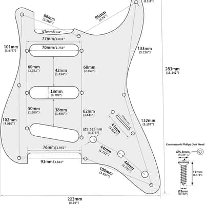 8-Hole Strat SSS Guitar Pickguard Vintage Style Guitar Scratch Plate image 2