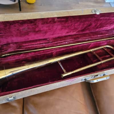 Vintage York USA Bb Tenor Trombone w/ Original Tweed Case – 7" Bell image 22