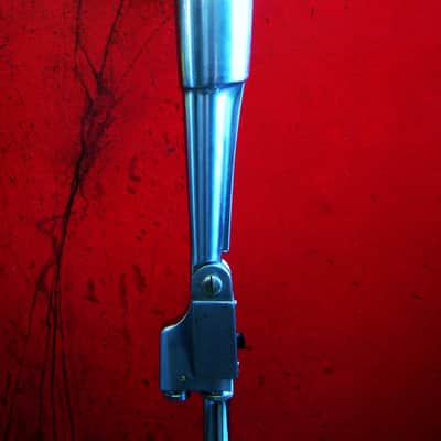 Vintage 1960's Calrad DM-21 dynamic Satin Chrome microphone w desk stand Lafayette Olson Aiwa display repair image 10