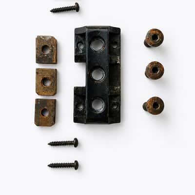 Vintage 1980s Kahler 2300 Flat-Mount Black Tremolo w/ Locking Nut & Original Screws – Made in USA – No Arm image 4