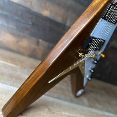 Gibson Custom 1958 Mahogany Flying V Reissue VOS *Only 6.35 Pounds!!* - Antique Natural 851264 image 15