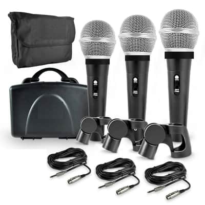 Dynamic Microphone Kit 3 Professional Handheld Mics Wired image 1