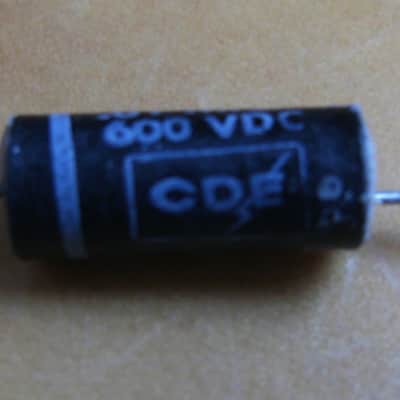 CDE Super Pup Vintage .01 MFD x 600 V.D.C. Capacitor  Black image 5