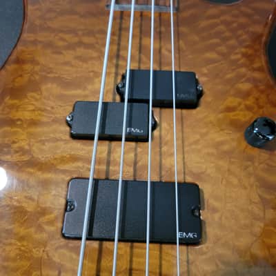 1991 Hamer USA Chaparral 4 String Bass Guitar Beautiful Honey Quilt Top/Back W/OHSC 8.5 Pounds image 7
