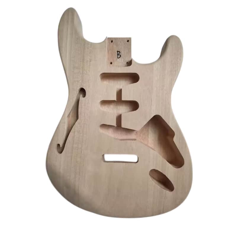 Mahogany Wood Guitar Stratocaster Strat Style Body with F Hole image 1