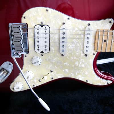 Fender American Lone Star Stratocaster HSS CAR Pearloid Guard HSS Seymour Duncan Pearly Gates Texas Specials OHSC Circa-1999-Candy Apple Red image 6