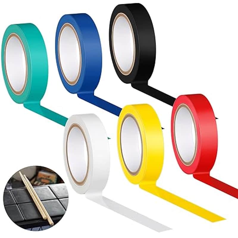 6 Rolls Drum Stick Tape Drumstick Wrap Drumstick Tape Anti Slip Drumstick Grips for Drumming Accessories, 0.4 Inches Wide, 16.4 Yards Long, 6 Colors image 1