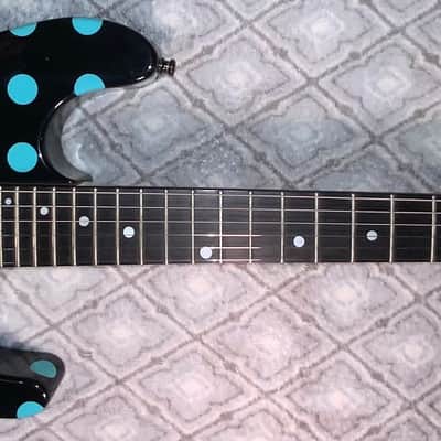 Final Reduction!  1986 Kramer Nightswan in Gloss Black with Blue Polka Dots! All Original! image 2