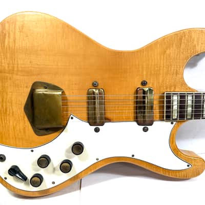 Kay electric guitar with gold hardware and flame maple body K300 K-300 speed bump 1955 - Tiger maple image 1