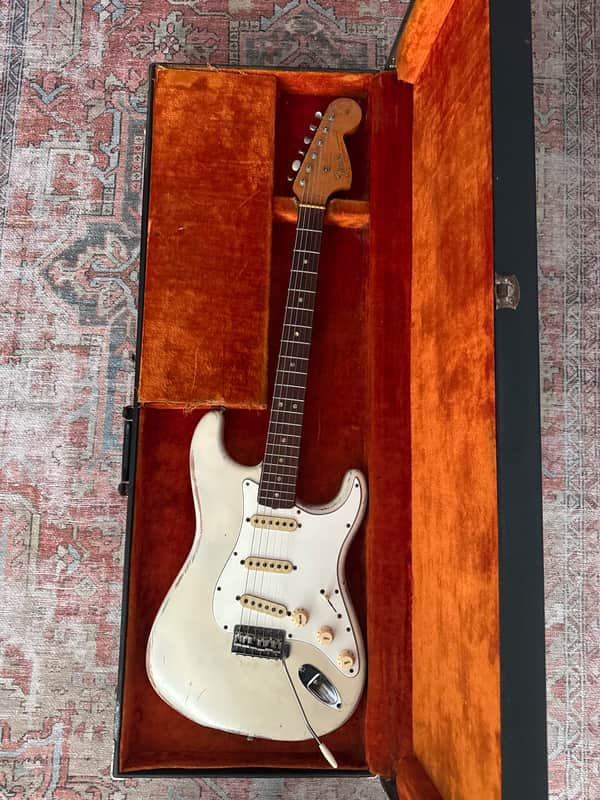1966 Fender Stratocaster with Rosewood Fretboard Olympic White image 1