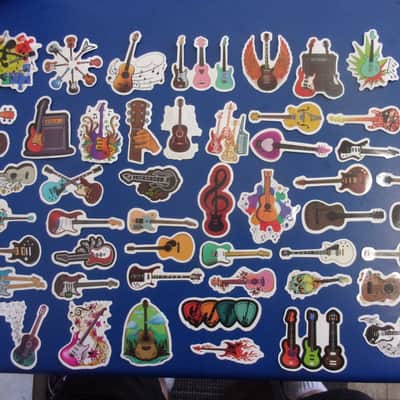 Lot of 57 Gloss Electric & Acoustic Guitar Decals Stickers #2 Case Candy Phone / lap top decor scrap booking etc image 1