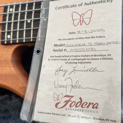 Fodera Monarch 5 Essence Standard 5-string Bass Mahogany image 2
