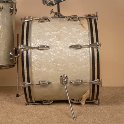 1960s Slingerland Modern Solo White Marine Pearl Drum Set image 8