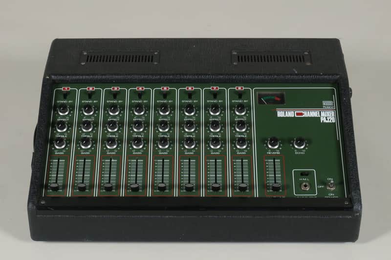Roland PA-120 vintage 8-channel mixer with RE-201 spring reverb (serviced) imagen 1