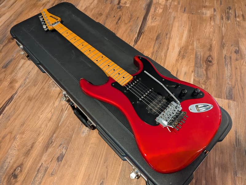 1983 Kramer Pacer Deluxe Electric Guitar Candy Red "B Plate" Original Parts W/HSC image 1