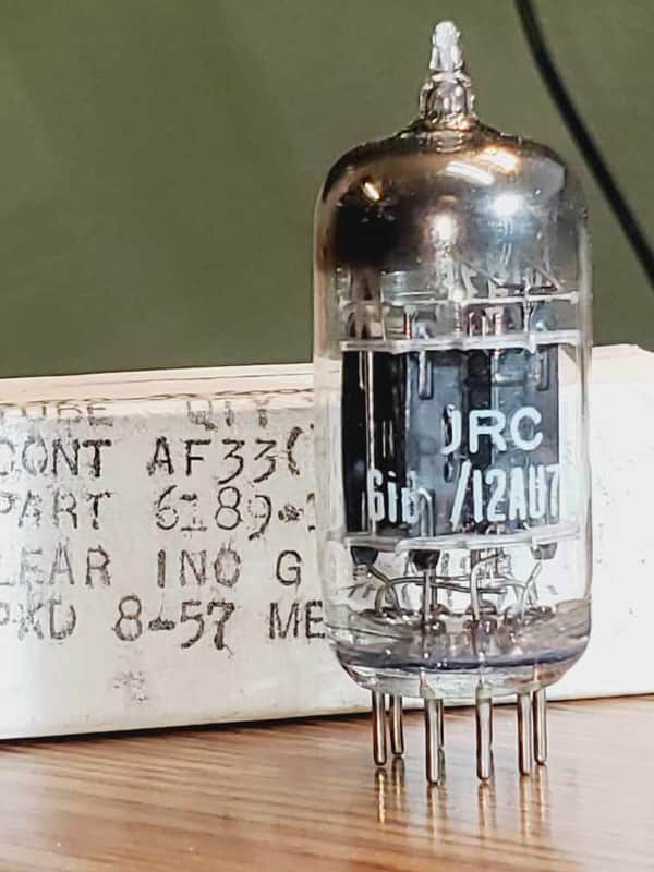 JRC 6189/12AU7WA RCA Black Plate Triple Mica 1957 MaxiPreamp2/TV-7 tested (1) tube lot image 1