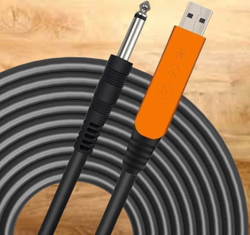 USB Guitar Cable 10Ft, USB Guitar Interface Male to 6.35mm 1/4 inch Gold-Plated TS Mono Plug,Recording Cable Compatible with PC, Mac, Xbox, PS4, PS3,PS2 image 1
