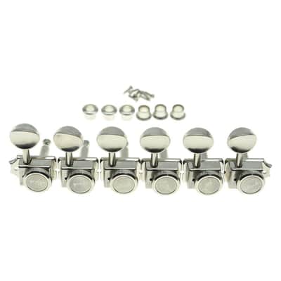 6 Inline Vintage Style Locking Tuners Guitar Tuning Keys Pegs Lock Guitar Machine Heads Fits Strat Tele Guitars Nickel image 1