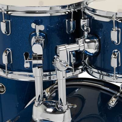 PDP Center Stage 5-Piece Drum Kit with Hardware Cymbals and Throne - Royal Blue Sparkle (PDCE2215KTRB) image 5