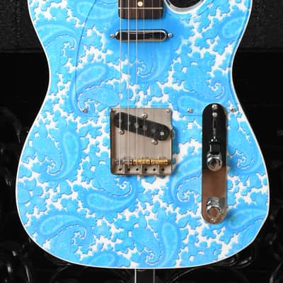 Crook Telecaster Blue Sparkle Paisley Two Necks both Maple and Rosewood Option image 1