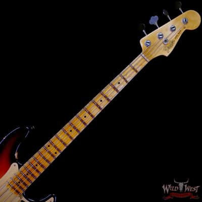 Fender Custom Shop Limited Edition 1958 P-Jazz Bass Precision Bass Body with Jazz Bass Neck Heavy Relic 3 Tone Sunburst 8.50 lbs image 4
