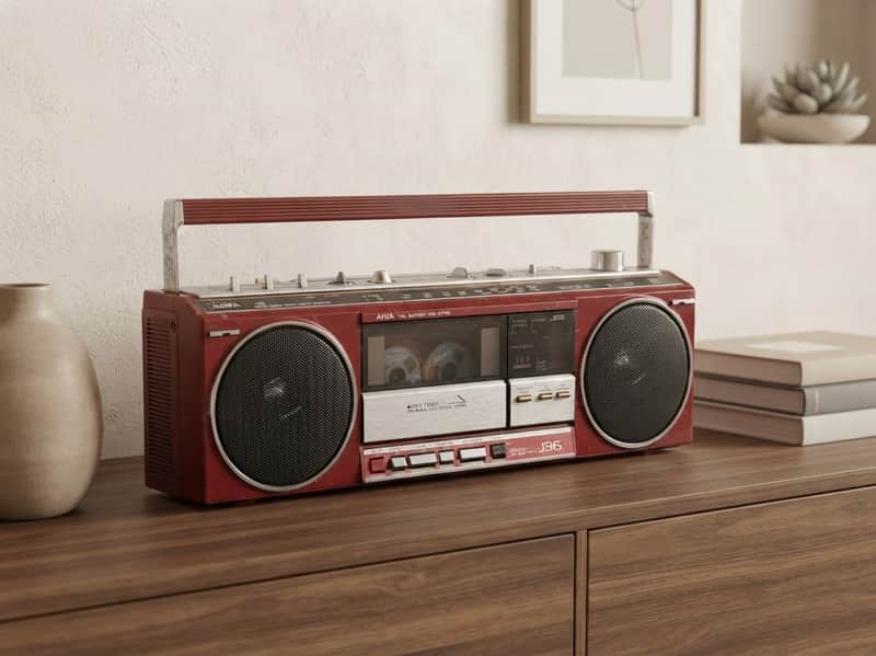 AIWA J36 Rare Vintage Mint Boombox Getto blaster Warranty Tested Metallic Finish image 1