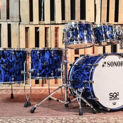 Sonor SQ2 Birch Blue Tribal High Gloss "Gavin Harrison Replica" Drum Set image 1