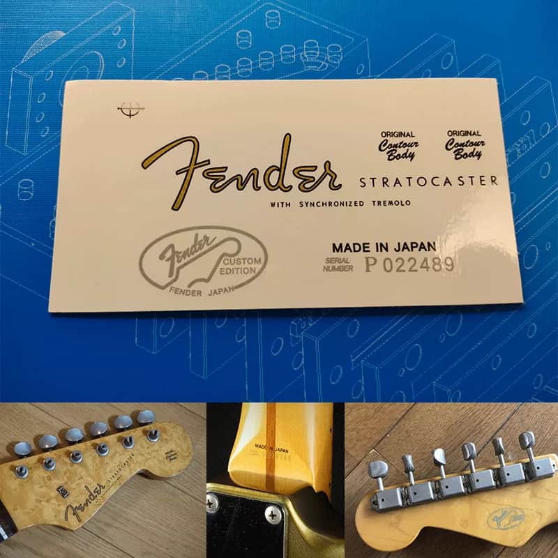 Original Fender Electric Guitar Headstock Logo Water Transfer Decal with Peel，Japan ST 54 - ST 60，Off Film image 1