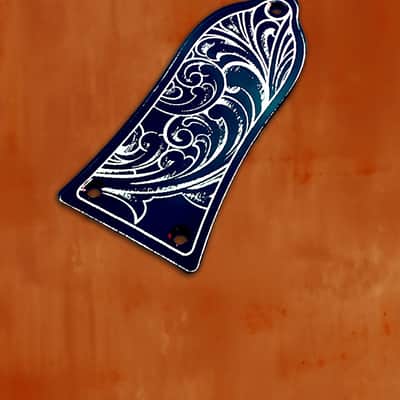 Truss Rod Cover for Epiphone Les Paul in Black with Silver Acrylic Mirror image 4