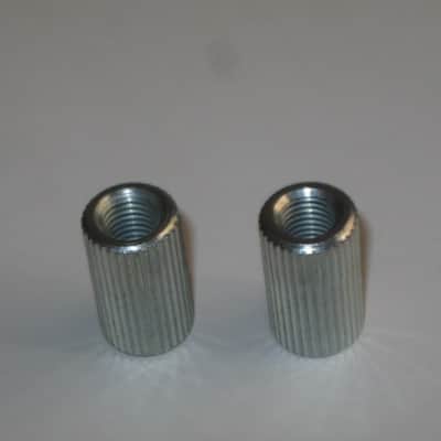 ONE pair of used (lightly relic'd) Gibson (API) Brushed Satin NICKEL finish STUDS (mounting pieces) and Silver finish ANCHORS (inserts) from 2014, for PTTP Brushed Satin NICKEL Finish Stop Bar Tailpiece (Stop Bar Tailpiece NOT included) image 24