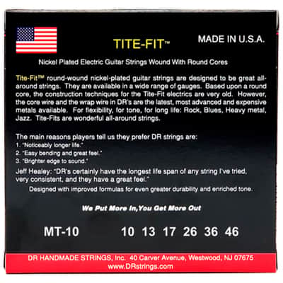 MT 10 Tite Fit Nickel Plated electric guitar Medium 10-46 DR Strings image 3