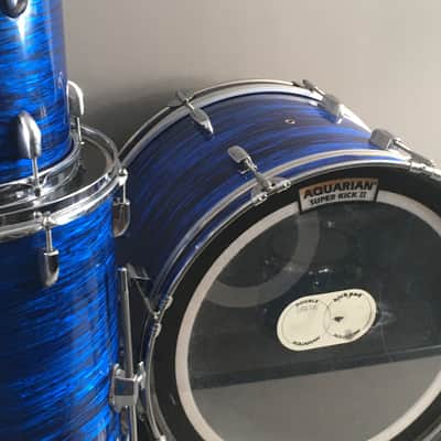 Vintage Custom 3-Piece Drum Set 1970s MIJ Pearl Bass Blue Oyster Pearl Rock Kit 12/16/22 Completely Restored in USA image 9