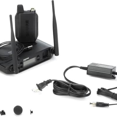 Brand New Shure GLXD14+/93 P93 WL93 Lavalier Microphone Presenter Digital Wireless System Z3 Dual Band 2.4 5.8 GHz GLX-D+ GLXD4+ Tabletop Receiver GLXD1+ Bodypack Transmitter PS43-US Power Supply SB904 Lithium-Ion Rechargeable Battery image 2