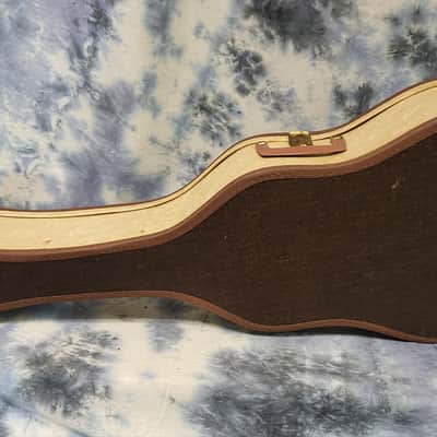Vintage RARE 1960's Harmony, Kay Silvertone Soft Shell Acoustic Guitar Case Brown White image 3