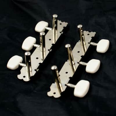 3-on-Plate Classic Acoustic Guitar Tuners Set, Nickel (1L/1R) image 3