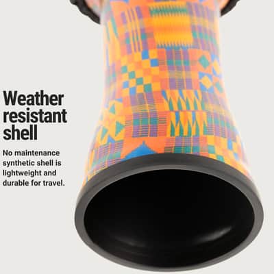 Meinl Percussion PADJ2-M-F 10" Travel Series Djembe, Synthetic Shell & Head, Kenyan Quilt image 3