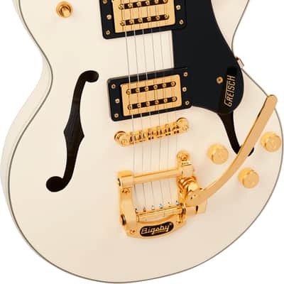 Gretsch G2655TG Streamliner Center Block Jr. Double-Cut with Bigsby LTD Laurel FB Vintage White image 3