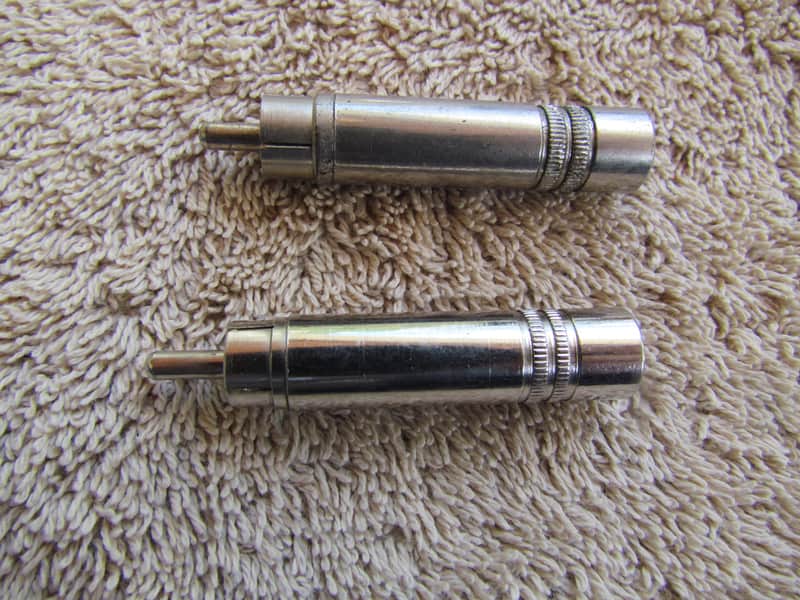 1/4" To Phono Plug Adapters Lot of 2 Good Condition 1/4" To Phono Plug Adapters image 1
