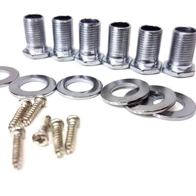 Brio Left Handed 6 In Line Guitar Locking Tuners Oval Chrome image 7