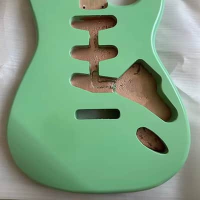 Matte Green Alder Stratocaster Strat Style Guitar Body image 1