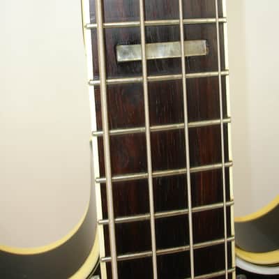 Vintage 1968 Custom Kraft Bone Buzzer 4-String Hollow-Body Electric Bass Guitar, Sunburst w/ Case image 10