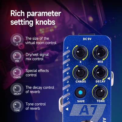 MOOER A7 Reverb Guitar Pedal Ambiance Versatile with 7 Diffrevent Rever Effects And Save Setting Function (Price includes the import duty for US buyer) image 3