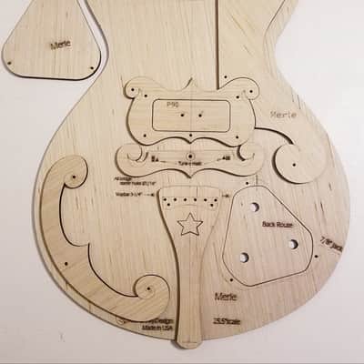 Guitarsbydesign Bigsb Merle Style Guitar Body Template 2019 Natural image 1