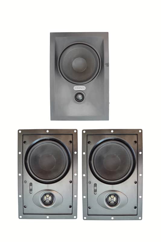 1 Sonance VP62 & 2 Dayton Audio ME625W in-wall speakers with white grill covers VP62 & ME625W 2010’s - White image 1