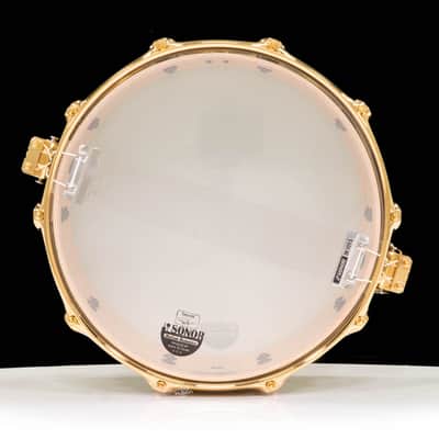 Sonor SQ2 14x6.5 Vintage Maple Snare - Gold Sparkle Lacquer - Gold Hardware image 6