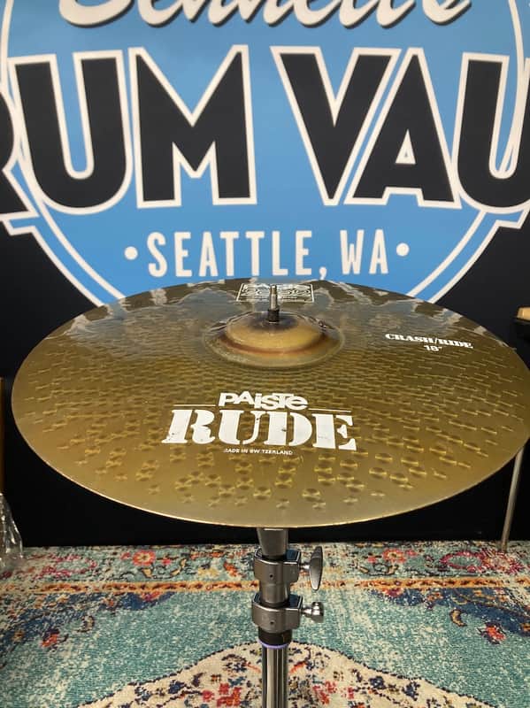 Paiste Scott Rockenfield's Queensrÿche, 18" Rude, 2002 Crash/Ride B, Cracked, Autographed! (#4) 1990s image 1