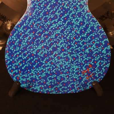 Hap "Michael Hapner" Hand Painted Guitar Blue Psychedelic Wall Art image 12