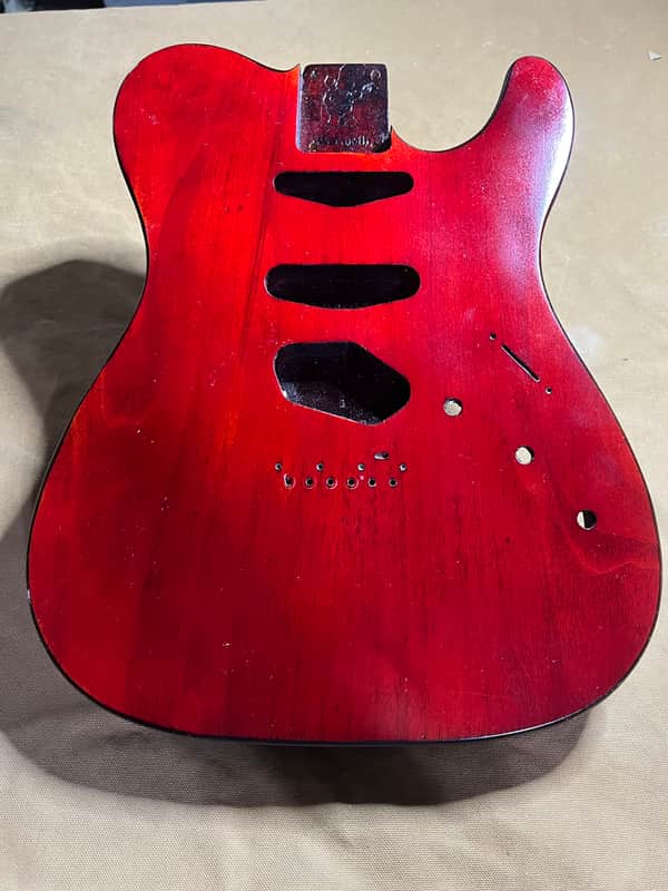 Warmoth Tele Body, Red and Black Chambered image 1